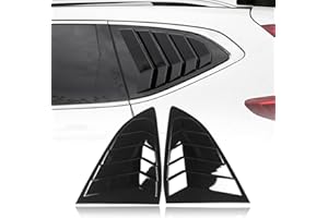 Boltry ABS Rear Side Window Louvers Air Vent Scoop Shades Cover Blinds Trim for Honda CRV CR-V 2017 2018 2019 2020 2021 (Bright Black)