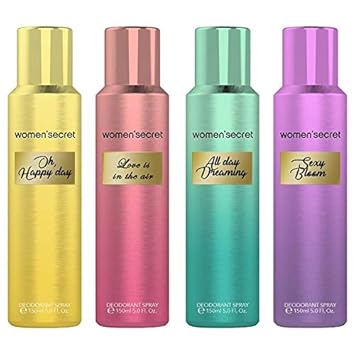 Women's secret Oh Happy Day and Love Is In The Air and All Day Dreaming and Sexy Bloom Deodorant for Women - Pack of 4