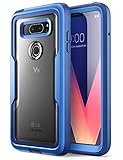 i-Blason LG V30 Case, [Heavy Duty Protection] [Clear Back] [Magma Series] Shock Reduction/Full body Bumper Case with Built-in Screen Protector for LG V30/V30 Plus/V30S 2017(Blue)