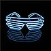 Aquat Light up Electroluminescent EL Wire LED Glasses Shutter Shades Voice Activated Eyeglasses RB02 (blue, black frame)