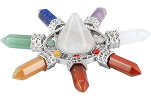 rockcloud Taper & 7 Chakra Points Energy Generator,Reiki Healing Crystal Stone,Rock Quartz