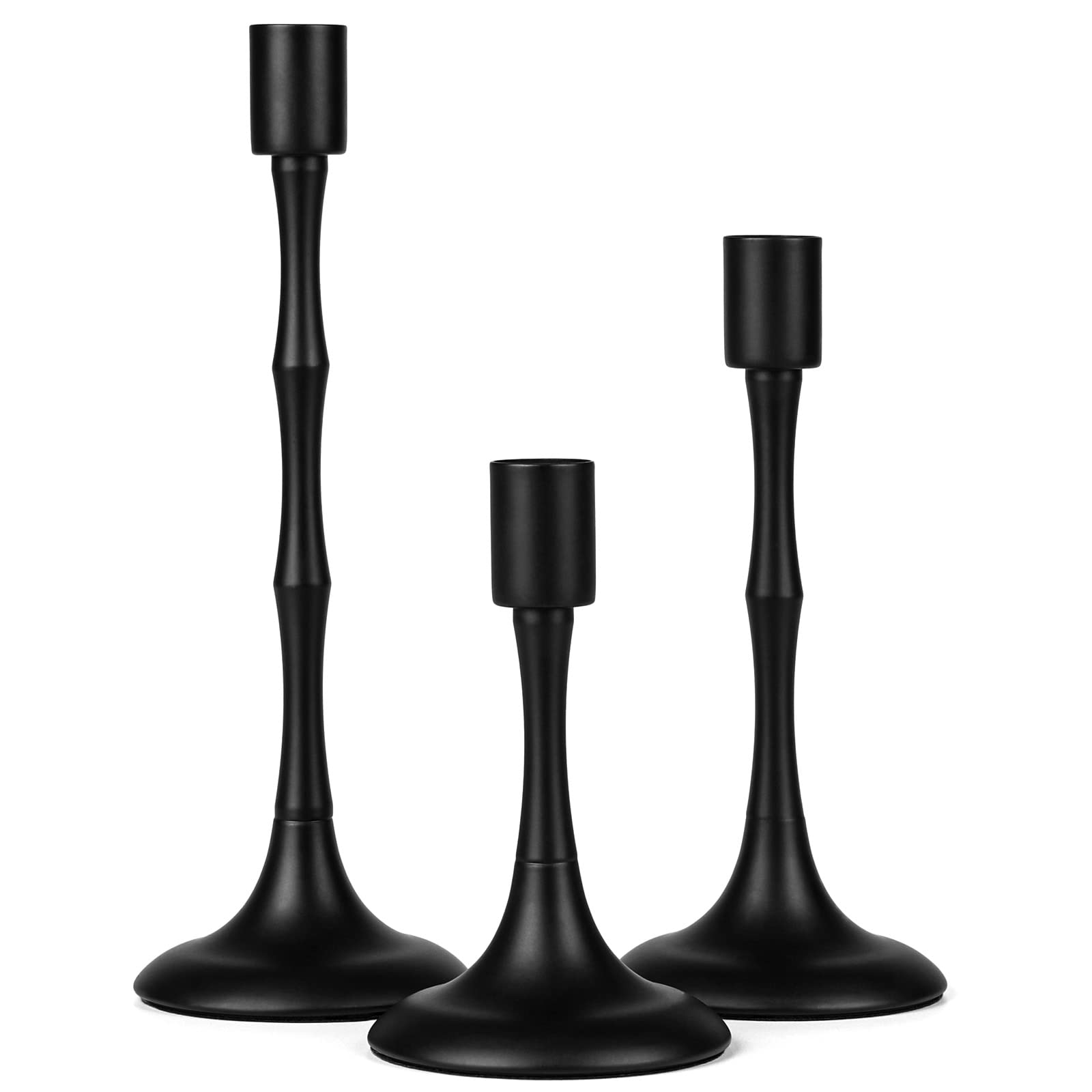 Photo 1 of Matte Black Taper Candle Holder Set of 3 Black Candlestick Holders Modern Farmhouse Candle Stick Candle Holder for Candlesticks for Wedding Christmas Thanksgiving Party Dining Table Centerpiece Decor