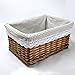 Woven Basket With Liner for Towels,Books Wicker Storage Basket for Toys,Liner Removable