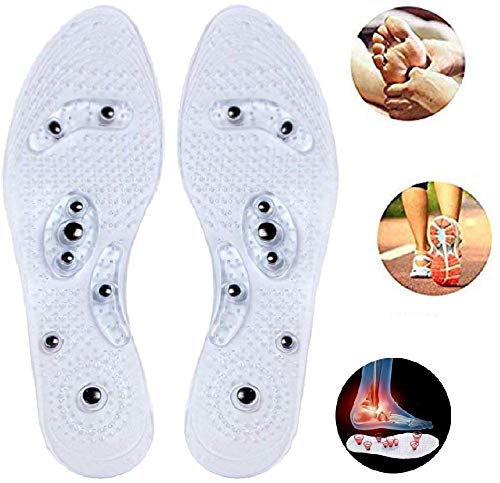 Magnetic Shoe Insoles Breathable Massage Health Foot Acupressure Gel Magnet Massage Shoe Pads Relax Muscles Improve Blood Circulation Fight Against Plantar Fasciitis for Men Women