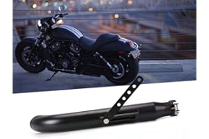 Tesmirror Baking Paint Universal Motorcycles Slash Cut Exhaust Tip Muffler Pipe for 1-3/8", 1-1/2"(1.5 inch), 1-5/8" and 1-3/4"(1.75 inch) Chopper Cafe Racer Loud black(one piece)
