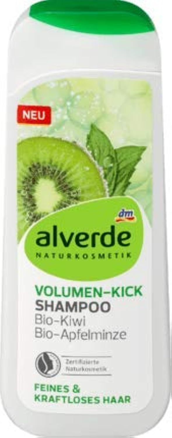 Alverde Volume/Volume Shampoo for Thin and Weak Hair 200 ml with Organic Kiwi and Organic Apple Mint