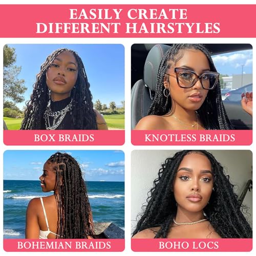 Human Braiding Hair 2 Bundle Water Wave Human Hair for Boho Braids Chocolate Brown Brazilian Virgin Curly Human Hair for Knotless Braids No Weft Boho Knotless Braids Bulk (22inch/100g)