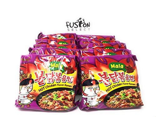 Fusion Select Samyang MALA 4x Buldak Bokeum Ramen. 10pcs. Spicy Hot Chicken Flavor Ramen