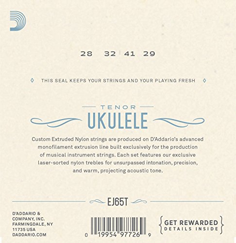 D'Addario EJ65T Pro-Art Custom Extruded Nylon Ukulele Strings, Tenor