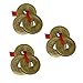 Aaradhi Chinese Feng Shui Antique Fortune I-Ching Coin Ornaments for Good Luck, Success & Prosperity/Ancient Tibetan Buddhist Wealth Charm Amulet Coins w/Hole & Red Knot – Brown, Set of 3