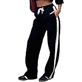 SOFIA'S CHOICE Women's Drawstring Sweatpants Low Waist Wide Leg Pants with Pockets