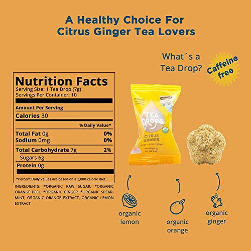 Tea Drops, Citrus Ginger Organic 10 Count, 2.5 Ounce Pricepulse