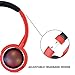 Contixo KB-300 Kid Safe 85DB Over The Ear Wireless Bluetooth LED Headphone with Volume Limiter, Built-in Microphone, Micro SD, FM Stereo Radio (Red+Black) - Best Gift
