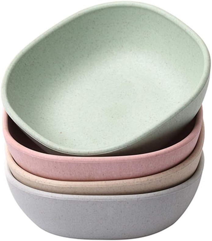 ZBGOROW Bamboo Fiber Side Dishes | 3.7 inch, 3.5 ounce, BPA-Free and Eco-Friendly Sauce Plates | Small Dipping Bowl Set of 4 in 4 Assorted Color