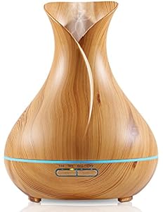 NexGadget 400ml BPA Free Ultrasonic Wood Grain Aromatherapy...