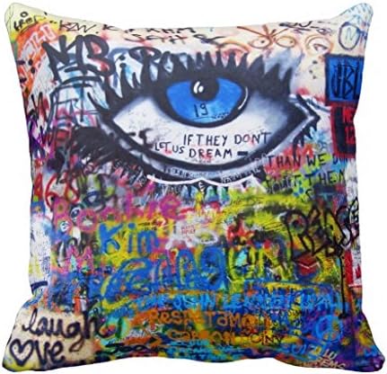Blue Graffiti Evil Eye Throw R56cd4d5593b94090952ae4f08f5a3ba4 I5fqz 8byvr Pillow Case
