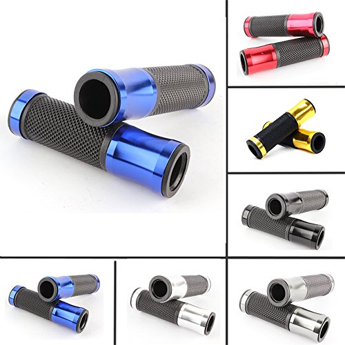 thumbnail image 2 of CNC Aluminum Rubber Gel Hand Grips – Universal Fit For 7/8” Handlebar, Motorcycle ATV, Black, 1 Year Warranty 2 of 6
