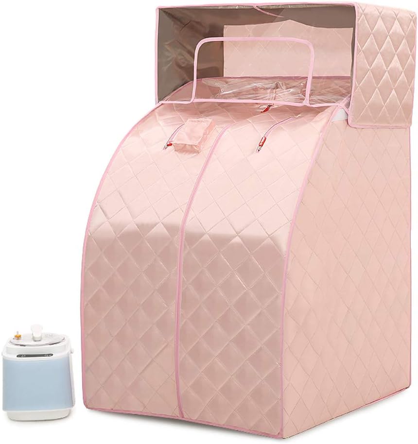1000W Foldable Portable Steam Sauna Bath Box 304 Stainless Steel Touch Screen Storage Bag Leakproof Sealant,Slimming Body Face Sauna Spa Machine