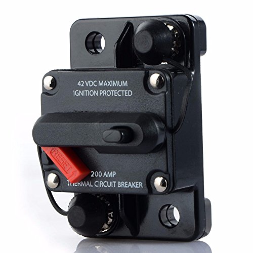 ANJOSHI 200A 50A 100A 150A Manual Reset Circuit Breaker Car Bus Truck Caravan Boat RV Vehicle Marine Inline Stereo Audio Panel Mounting Replacement Fuse Protector for Overload Protection