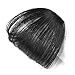 Reysaina Real Human Hair Flat Bangs Hand Tied Bangs Mini Fashion Clip-in Hair Extension #1B Natural Black