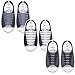 Talent Fashion Kids/Adults Tieless Elastic Silicone No Tie Shoelaces, Waterproof Rubber Flat Running Shoe Laces for Sneakers Board Shoes Casual Shoes and Boots, Black