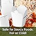 100% Recyclable 16oz White Chinese Takeout Container Boxes 50pk. Leakproof Greaseproof To Go Containers for Restaurants, Events, Parties Bulk Pack, Microwaveable, Stackable Meal Pails for Food Service