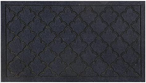 Front Decorative Door Mat 18"x 30" Large Outdoor Indoor Low-Profile Entrance Doormat, Shoes Scraper Floor Mat for Garage, Patio, High Traffic Areas, Skid Resistant Entrance Rug, Easy to Clean, Gray