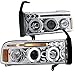 Spec-D Tuning 2LHP-RAM94-TM Dodge Ram 1500 2500 3500 Led Halo Chrome Clear Projector Head Lights