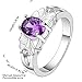joyliveCY Fashion 925 Sterling Silver Jewelry Purple Zircon Hollow Style Elegant Ring Size 7