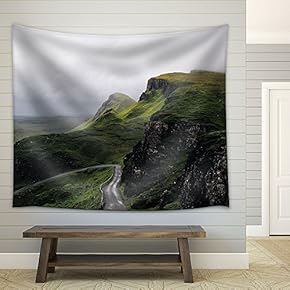 a Road in The Mountain - Fabric Wall Tapestry Home Decor - 51x60 inches