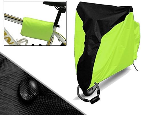Premium Oxford Fabric Heavy Duty Waterproof Bicycle Cover, Trenztek Road Bike MTB Waterproof/Dust Proof/Snow Proof/UV Protective Cover Size L (Fluorescent Green)