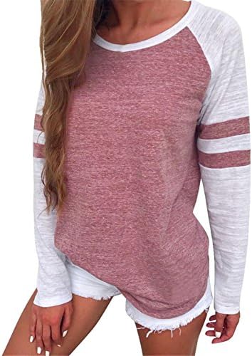 Clearance Womens Clothing Fashion Ladies Long Sleeve Splice Blouse Tops Clothes T Shirt