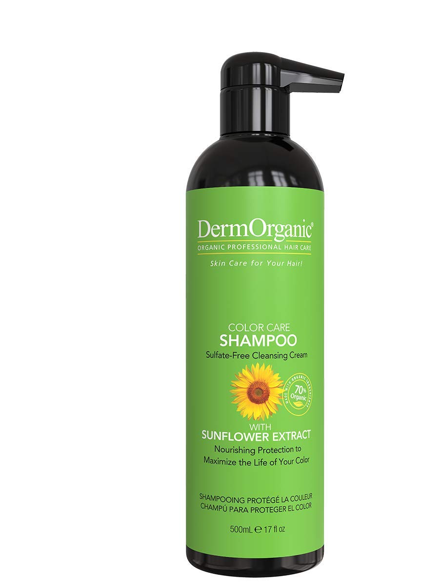 DermOrganic Color Care Shampoo 100% Sulfate-Free Cream Shampoo with Sunflower Anti-Fade Extract- 17 fl.oz