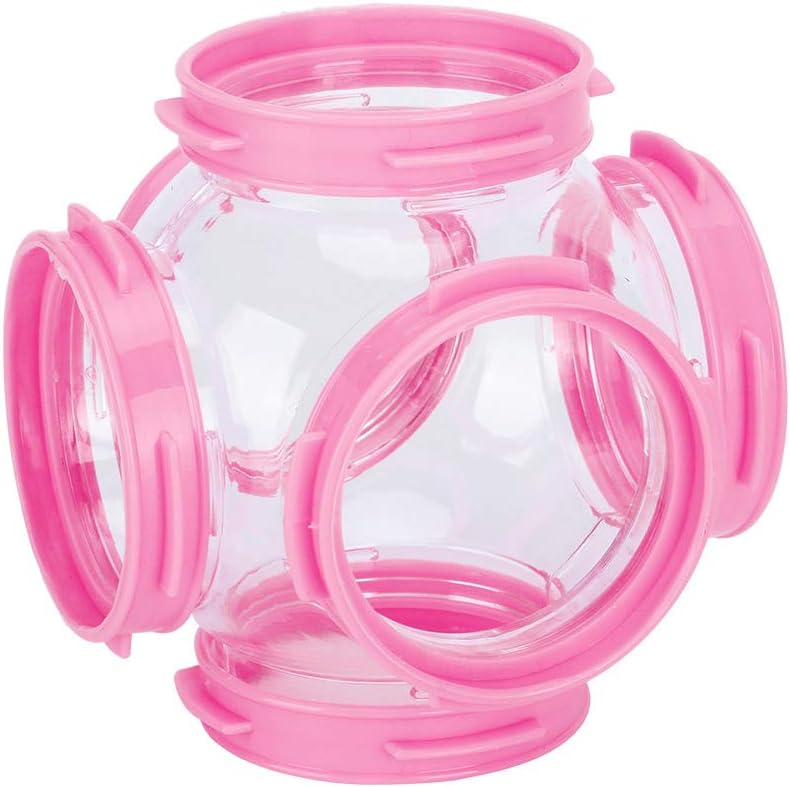 2 Pack Hamster Tube Tunnel Toy - Pet Tube Tunnel for Small Pets DIY Cage Accessories Pipeline Fittings (Pink)