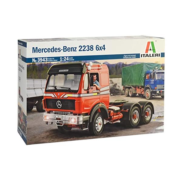 ITALERI 3943S - 1:24 Mercedes-Benz 2238 6x4 , Modellbau, Bausatz, Standmodellbau, Basteln, Hobby, Kleben, Plastikbausatz, detailgetreu, Unlackiert