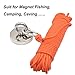 HomTop Magnet Fishing Rope with Carabiner - All Purpose Nylon High Strengte Cord Safety Rope - 65 Feet - Diameter 6mm - Approximately 1/4