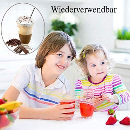 DOLYUU Strohhalme Edelstahl Strohhalme Wiederverwendbar, 14 Metall Trinkhalme Im Set, Mit 2 Reinigungsbürsten… – Bild 5