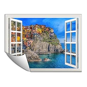 Wall Paper Small Wall Mural Beautiful Scenery Out of The Window Wall Art Removable Wall Decoration for Bedroom Living Room - 24x32 inches
