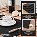 SyMax Table Placemats Linen Set of 6 Heat Resistant Fabric Table Mats Washable Table Runner for Dining Room,Party(Black, 6pcs)