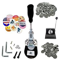 Button Maker Badge Making Machine - 58mm 2 ¼ inch 2.28 inch | Heavy Duty Circle Cutter Punch Press Machine | 1000 Circle Button Parts - Metal Badge Button Shell & Pin Back | All-in-One Complete DIY
