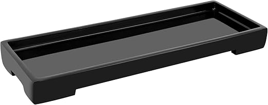 Amazon Com Luxspire Vanity Tray Toilet Tank Storage Tray Resin Bathtub Tray Bathroom Tray Black Tray Vanity Organizer For Tissues Candles Soap Towel Plant Etc Black Home Kitchen