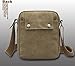 Ecokaki(TM) Canvas Small Messenger Bag Casual Shoulder Bag Travel Organizer Bag Multi-pocket Purse Handbag Crossbody Bags, Khaki by Ecokaki