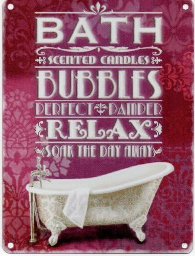 Bath Bubbles Relax Metal Sign Nostalgic Vintage Retro Advertising Enamel Wall Plaque 200mm x 150mm by Original Metal Sign Co