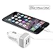 Inateck USB Car Charger, 33W USB Car Charger with 2 USB Port & Built in Apple Certified Lightning Cable & 4 Feet Micro USB Cable for iPhone, iPad, Samsung Galaxy - White