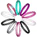 DoerDo Thin Silicone Wedding Ring Stackable Ring for Women, Affordable Rubber Wedding Bands for Active Style - 6 & 8 Rings Pack