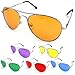 Enimay Mens The Hangover Bradley Cooper Colored Aviator Poker Sunglasses UV 400
