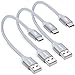iSeekerKit USB Type C Cable - [3-Pack 1Ft] Short USB C to USB A Cable Braided Fast Charger Cord Compatible Samsung Galaxy S8 Plus, Nexus 6P 5X,LG V20 G6,OnePlus 5, Other USB C Devices