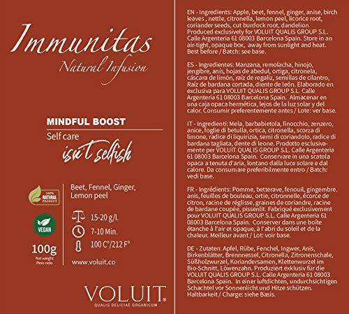 VOLUIT IMMUNITAS - Premium Kräutertee, Kräutertee mit Rote Bete, Fenchel und Ingwer - 100gr | Naturrein Kräutertee Loose… – Bild 7