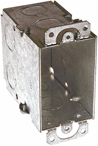 HUBBELL WIRING590 662086 Switch Box, Single Gang, Four 1/2" Knockouts, 2-3/43"-1/2" Deep