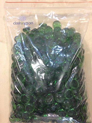 Dashington 5 Pounds- Flat Green Glass Marbles for Vase Filler, Table Scatter, Aquarium Decor